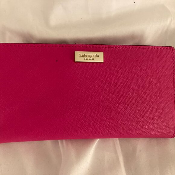 NWOT Kate Spade Newbury Lane Stacy Wallet Hot PINK Barbiecore - Picture 1 of 6